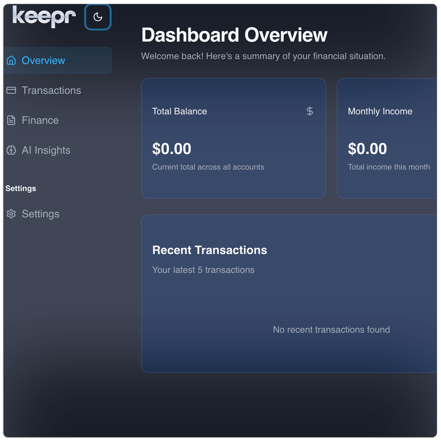 Keepr AI Dashboard